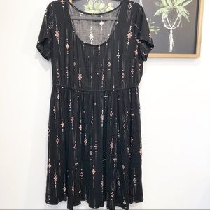 TORRID • Black aztec print dress SIZE 1X